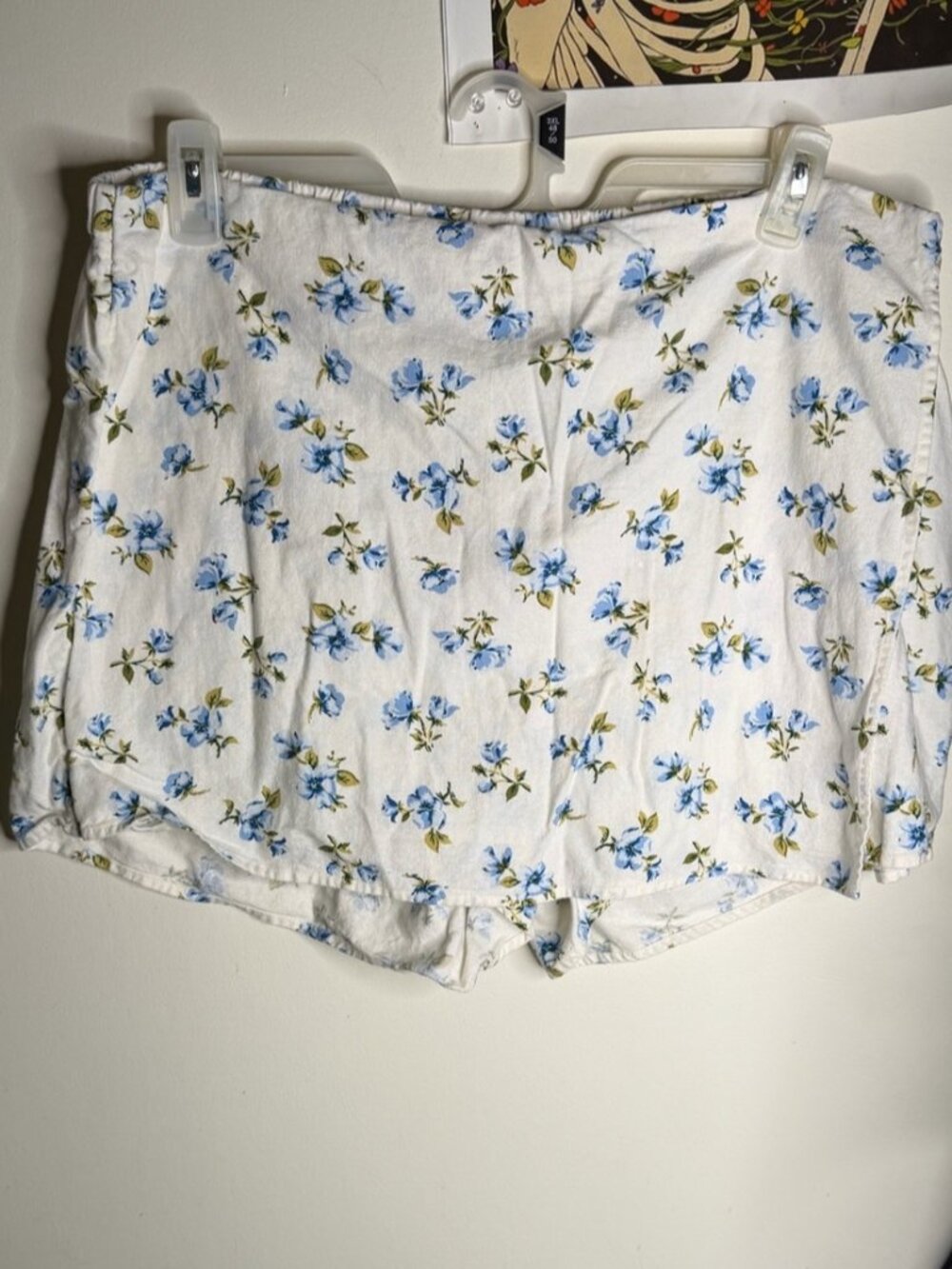 White Skort with Blue Floral